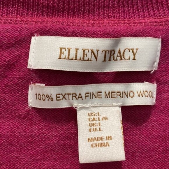 Ellen Tracy Pink Merino Wool Sweater Medium fit - Picture 11 of 13
